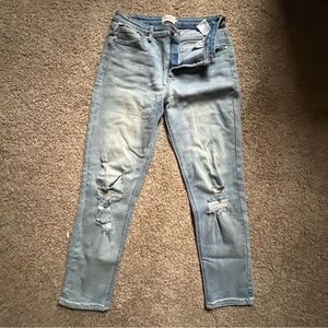 Bohme Light Blue Distressed Cropped Jeans